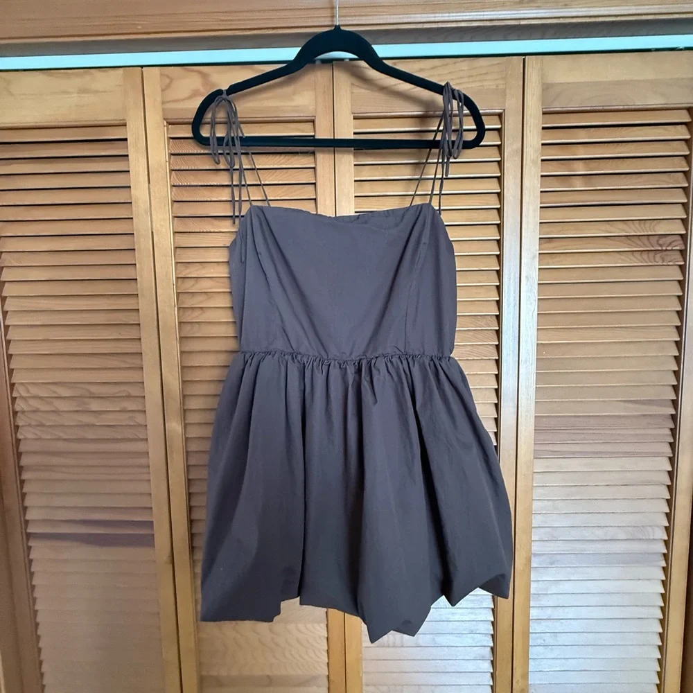 Showpo Chocolate Mini Dress with Tie Straps - Picture 1 of 2